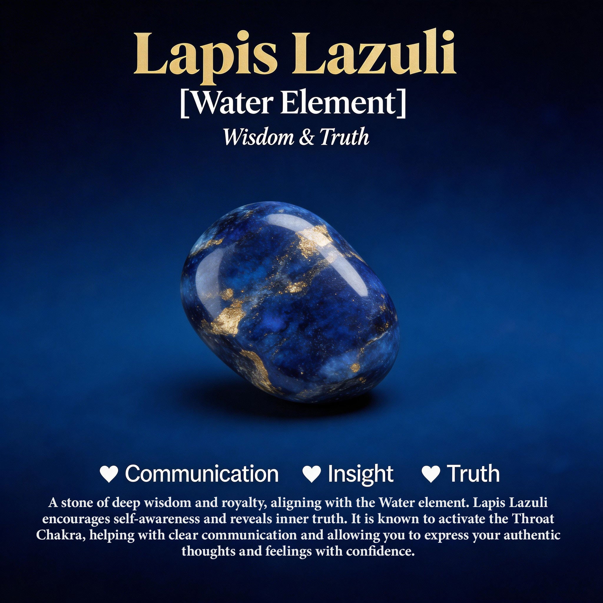 Natural Lapis Lazuli Stud Earrings Wisdom Truth Vintage Amulet