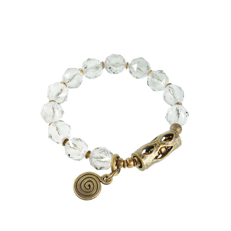 BuddhaKeep Natural Clear Quartz Master Healing Clarity Vintage Bracelet