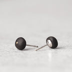 Ebony Wood Stud Earrings Grounding Inner Peace Vintage Amulet