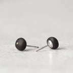 Ebony Wood Stud Earrings Grounding Inner Peace Vintage Amulet