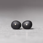Ebony Wood Stud Earrings Grounding Inner Peace Vintage Amulet