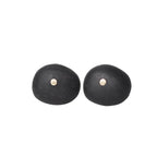 Ebony Wood Stud Earrings Grounding Inner Peace Vintage Amulet