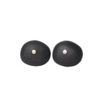 Ebony Wood Stud Earrings Grounding Inner Peace Vintage Amulet
