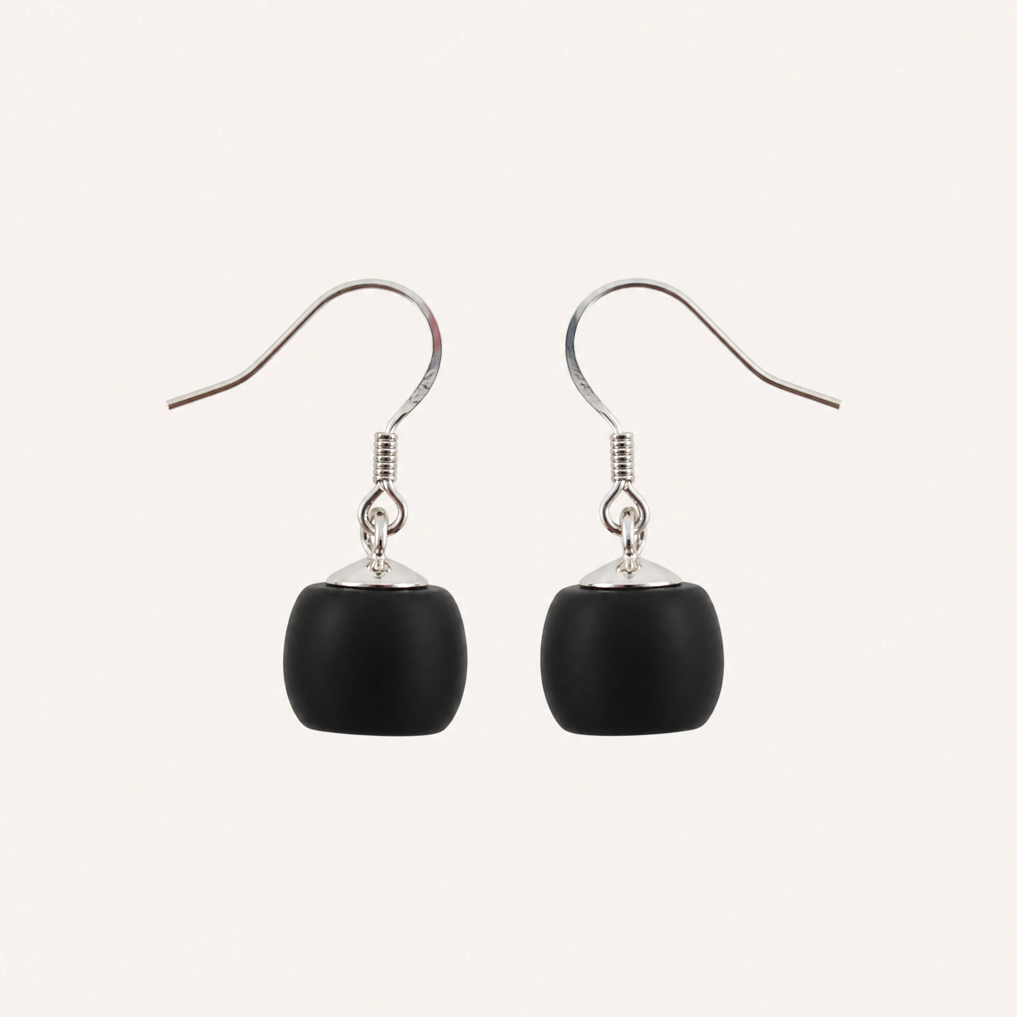 Ebony Wood Earrings Grounding Inner Peace Vintage Amulet