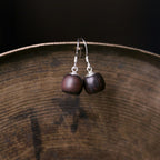 Ebony Wood Earrings Grounding Inner Peace Vintage Amulet