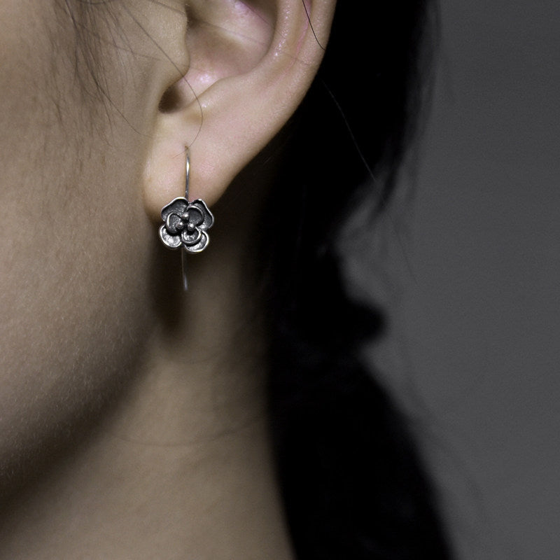 Silver Earrings Clarity Protection Tibetan Amulet