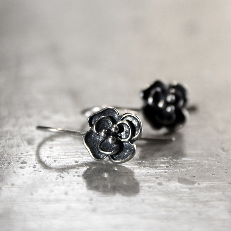 Silver Earrings Clarity Protection Tibetan Amulet