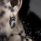 Silver Earrings Clarity Protection Tibetan Amulet