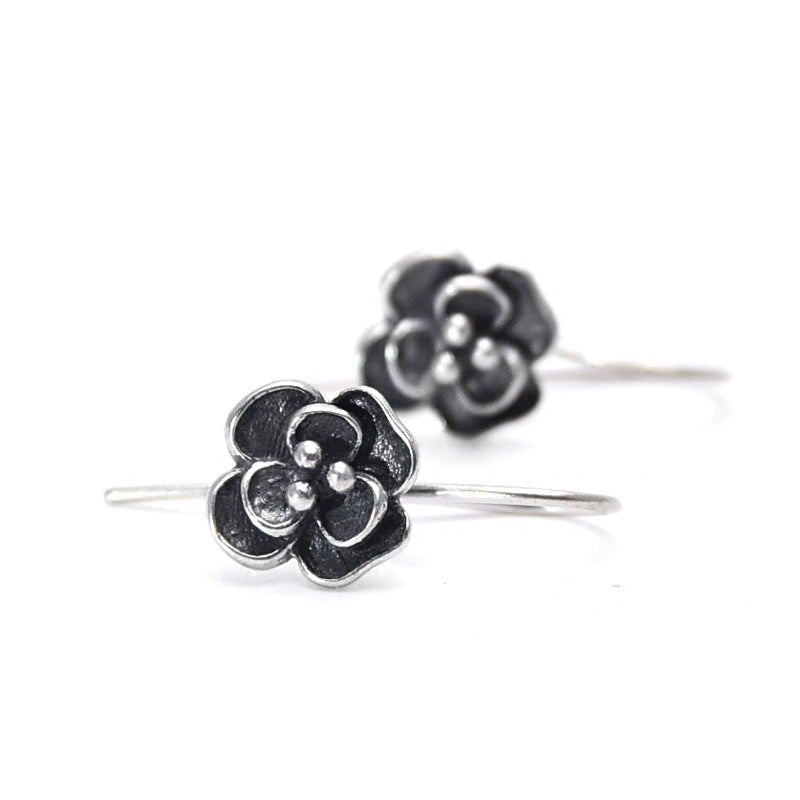 Silver Earrings Clarity Protection Tibetan Amulet