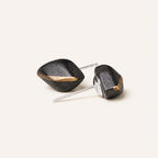Ebony Wood Stud Earrings Grounding Inner Peace Vintage Amulet