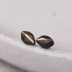Ebony Wood Stud Earrings Grounding Inner Peace Vintage Amulet