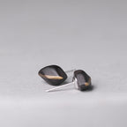 Ebony Wood Stud Earrings Grounding Inner Peace Vintage Amulet