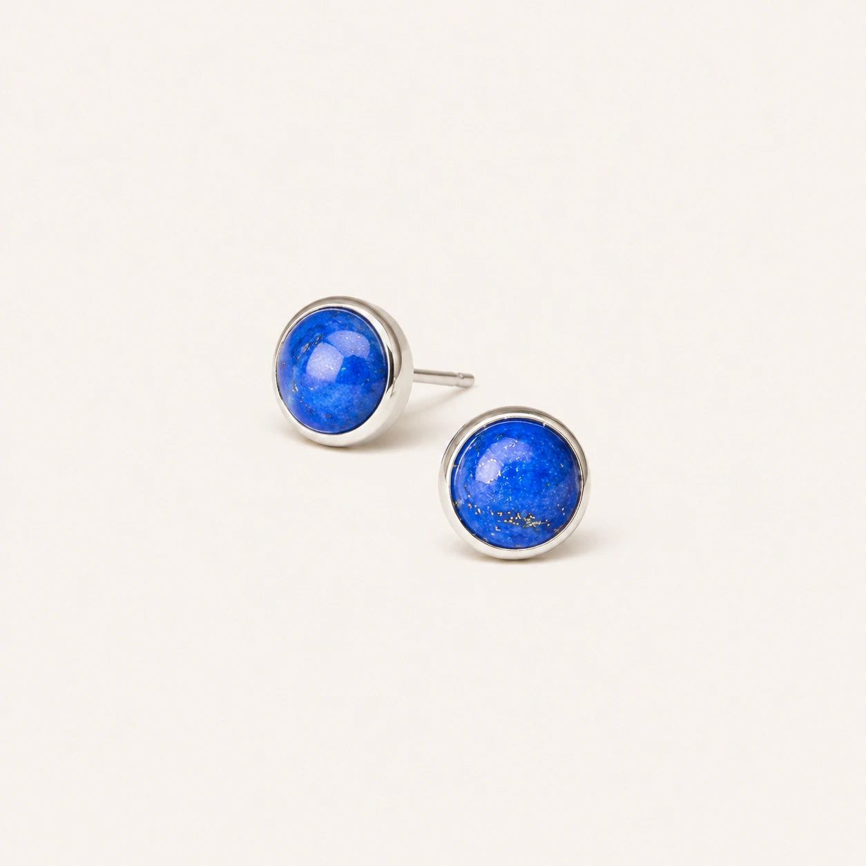 Natural Lapis Lazuli Stud Earrings Wisdom Truth Vintage Amulet