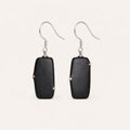 Ebony Wood Earrings Grounding Inner Peace Vintage Amulet