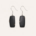 Ebony Wood Earrings Grounding Inner Peace Vintage Amulet