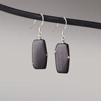 Ebony Wood Earrings Grounding Inner Peace Vintage Amulet