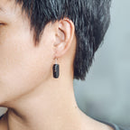 Ebony Wood Earrings Grounding Inner Peace Vintage Amulet