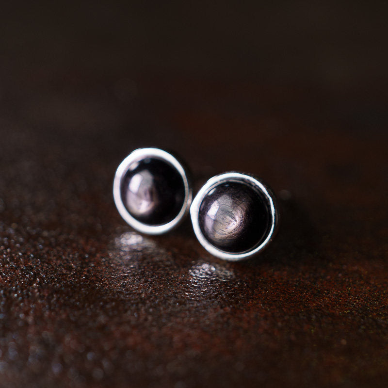 Natural Goldstone Stud Earrings Ambition Vitality Vintage Amulet