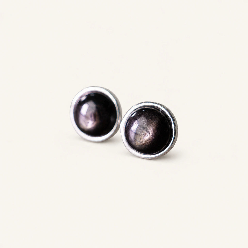 Natural Goldstone Stud Earrings Ambition Vitality Vintage Amulet