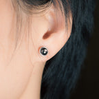 Natural Goldstone Stud Earrings Ambition Vitality Vintage Amulet