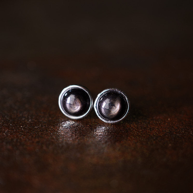 Natural Goldstone Stud Earrings Ambition Vitality Vintage Amulet