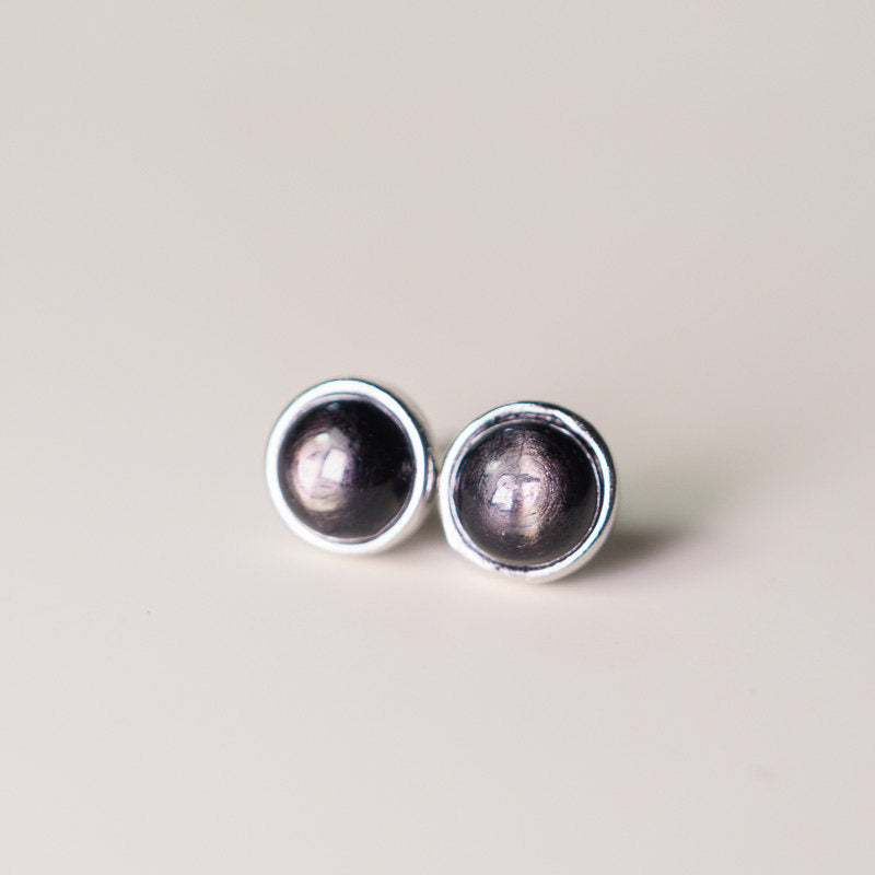 Natural Goldstone Stud Earrings Ambition Vitality Vintage Amulet