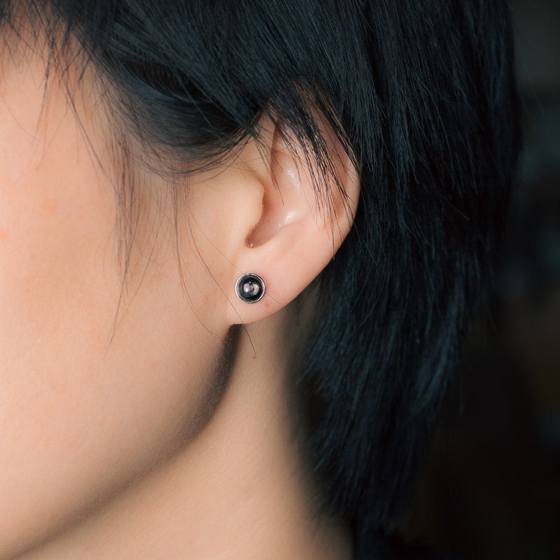 Natural Goldstone Stud Earrings Ambition Vitality Vintage Amulet