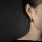 Wood Earrings Inner Peace Meditation Vintage Amulet