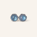 Natural Moonstone Stud Earrings Intuition Emotional Balance Vintage Amulet