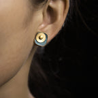 Copper Stud Earrings Wealth Prosperity Vintage Amulet