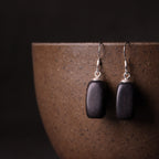 Ebony Wood Earrings Grounding Inner Peace Vintage Amulet