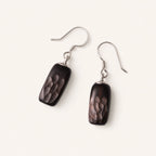 Ebony Wood Earrings Grounding Inner Peace Vintage Amulet