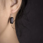 Ebony Wood Earrings Grounding Inner Peace Vintage Amulet