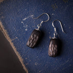 Ebony Wood Earrings Grounding Inner Peace Vintage Amulet