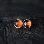 Natural Garnet Stud Earrings Vitality Passion Vintage Amulet