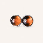 Natural Garnet Stud Earrings Vitality Passion Vintage Amulet