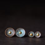 Copper Stud Earrings Wealth Prosperity Vintage Amulet