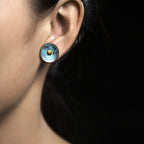 Copper Stud Earrings Wealth Prosperity Vintage Amulet
