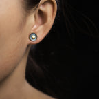 Copper Stud Earrings Wealth Prosperity Vintage Amulet