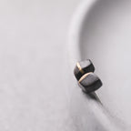 Ebony Wood Stud Earrings Grounding Inner Peace Vintage Amulet