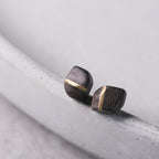 Ebony Wood Stud Earrings Grounding Inner Peace Vintage Amulet