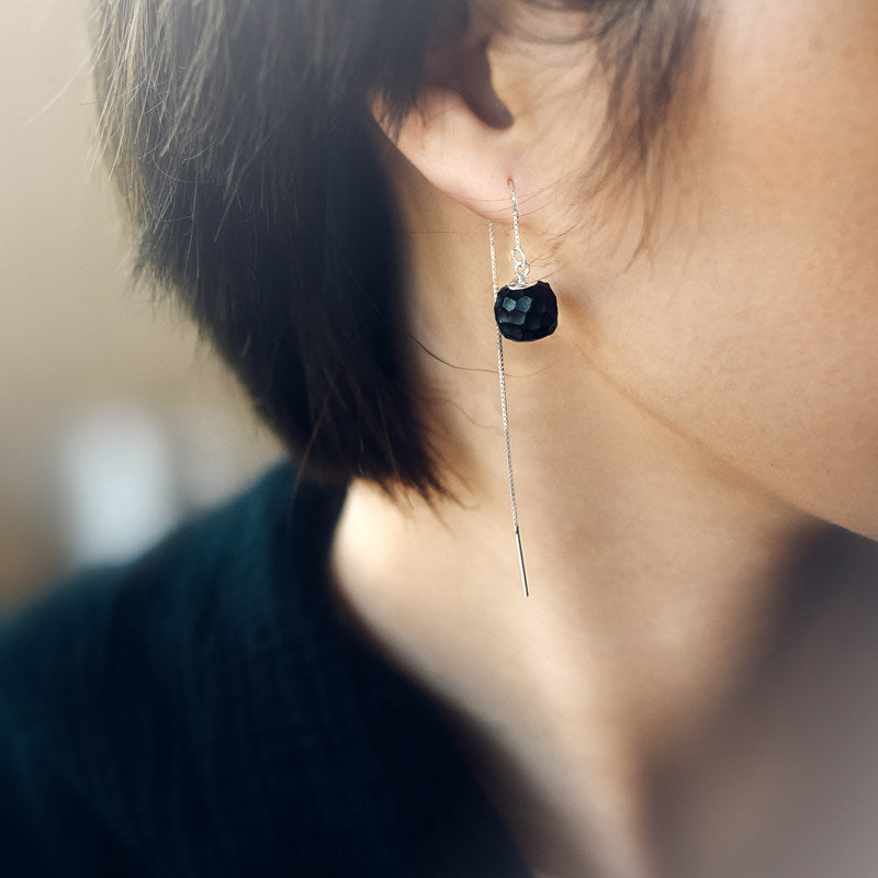 Ebony Wood Earrings Grounding Inner Peace Vintage Amulet