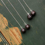 Ebony Wood Earrings Grounding Inner Peace Vintage Amulet