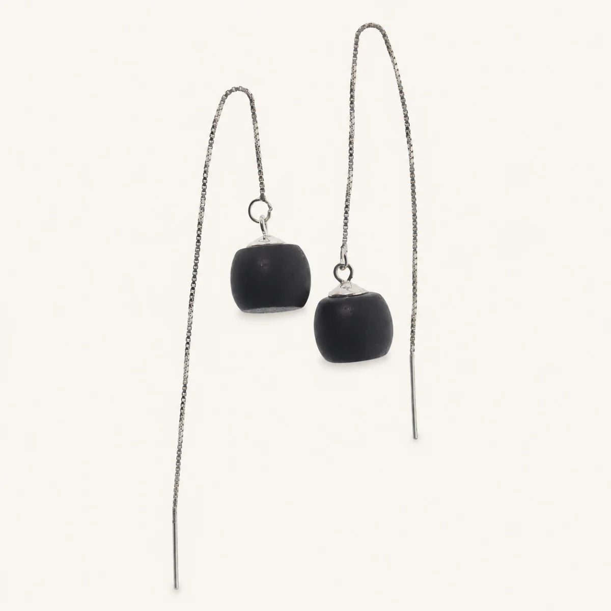 Ebony Wood Earrings Grounding Inner Peace Vintage Amulet