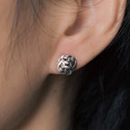 Silver Stud Earrings Clarity Protection Vintage Amulet