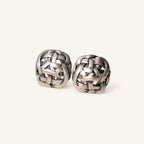 Silver Stud Earrings Clarity Protection Vintage Amulet