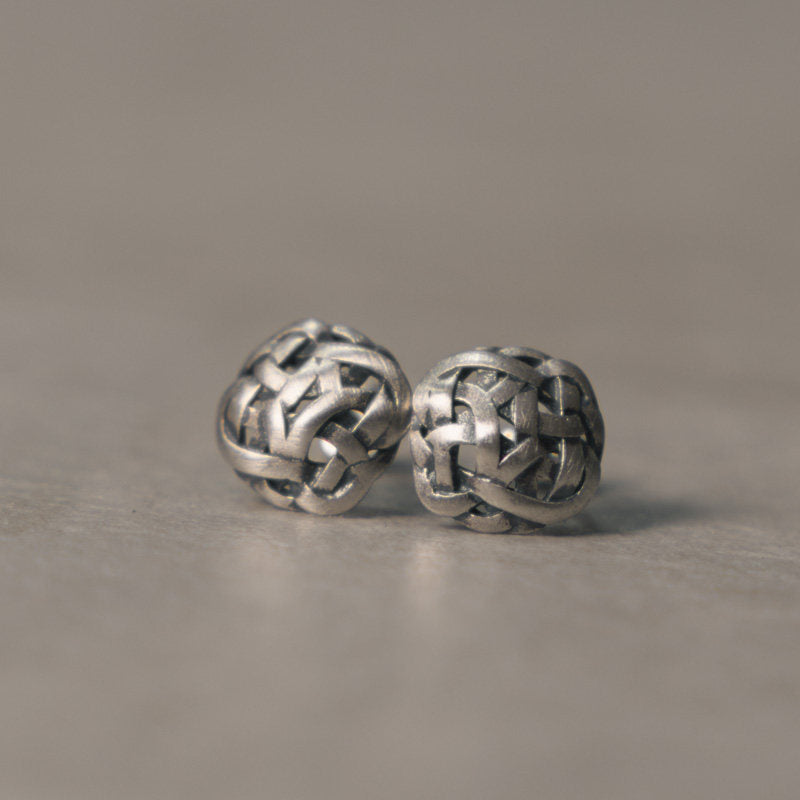 Silver Stud Earrings Clarity Protection Vintage Amulet