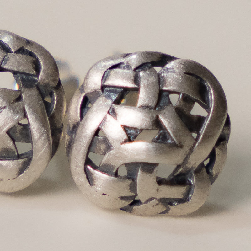 Silver Stud Earrings Clarity Protection Vintage Amulet