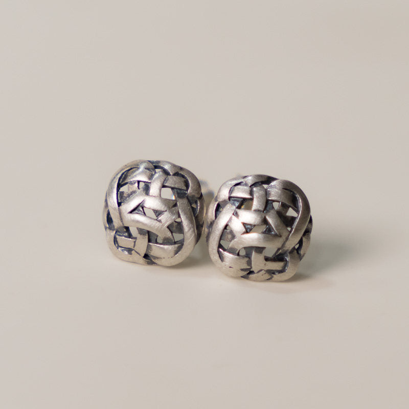 Silver Stud Earrings Clarity Protection Vintage Amulet