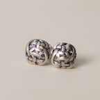 Silver Stud Earrings Clarity Protection Vintage Amulet